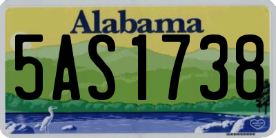 AL license plate 5AS1738