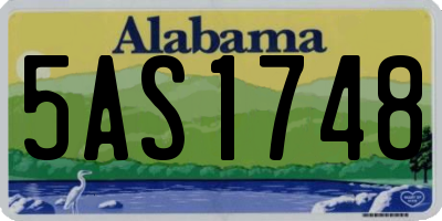 AL license plate 5AS1748