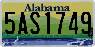 AL license plate 5AS1749