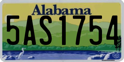 AL license plate 5AS1754