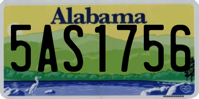 AL license plate 5AS1756
