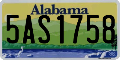 AL license plate 5AS1758