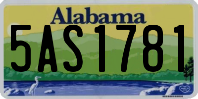 AL license plate 5AS1781