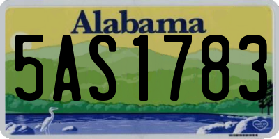 AL license plate 5AS1783