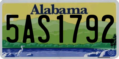 AL license plate 5AS1792