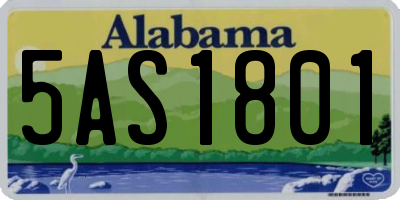 AL license plate 5AS1801