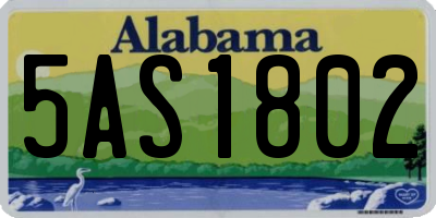 AL license plate 5AS1802