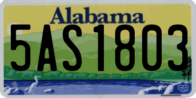 AL license plate 5AS1803