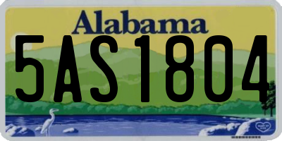 AL license plate 5AS1804
