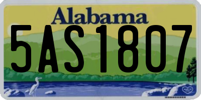 AL license plate 5AS1807