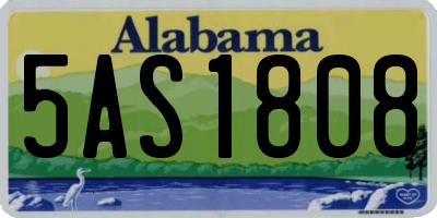 AL license plate 5AS1808