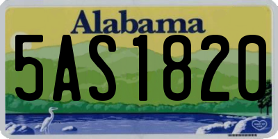 AL license plate 5AS1820