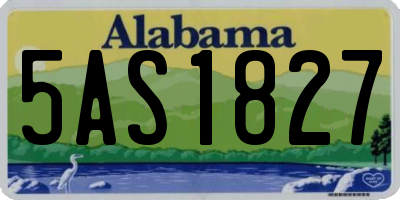 AL license plate 5AS1827
