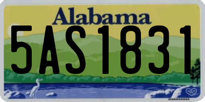 AL license plate 5AS1831