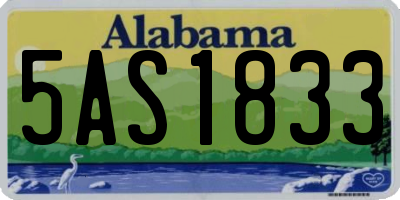 AL license plate 5AS1833