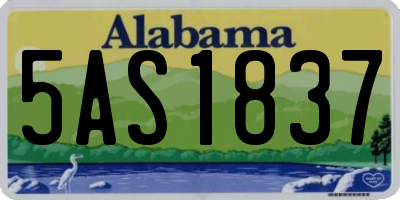 AL license plate 5AS1837
