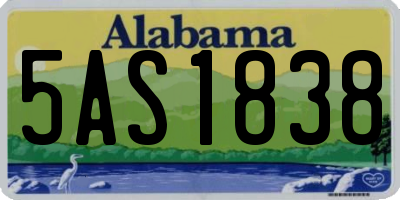 AL license plate 5AS1838