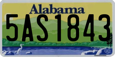 AL license plate 5AS1843