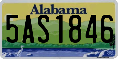 AL license plate 5AS1846