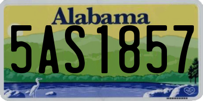 AL license plate 5AS1857