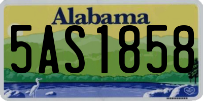 AL license plate 5AS1858
