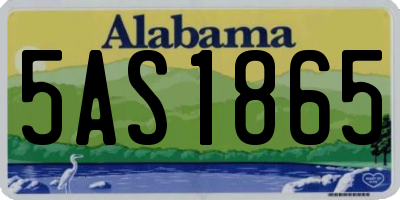AL license plate 5AS1865