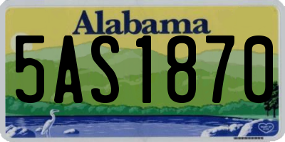 AL license plate 5AS1870