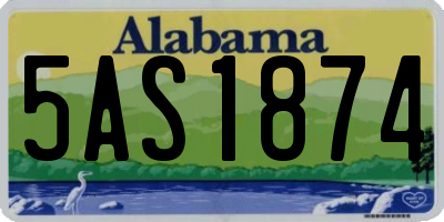 AL license plate 5AS1874