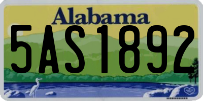 AL license plate 5AS1892