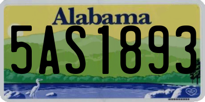 AL license plate 5AS1893