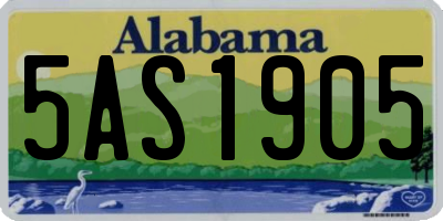 AL license plate 5AS1905