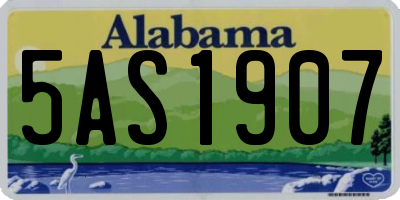 AL license plate 5AS1907