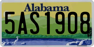 AL license plate 5AS1908