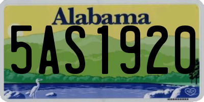 AL license plate 5AS1920