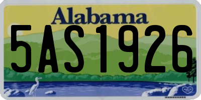 AL license plate 5AS1926