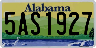 AL license plate 5AS1927