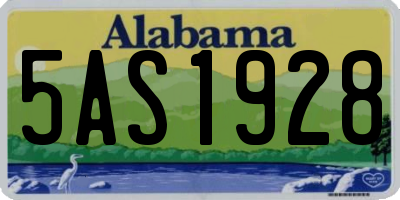 AL license plate 5AS1928