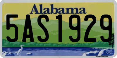 AL license plate 5AS1929
