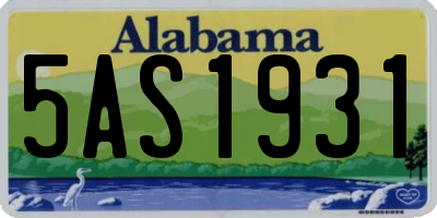 AL license plate 5AS1931