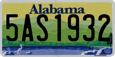 AL license plate 5AS1932