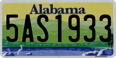 AL license plate 5AS1933