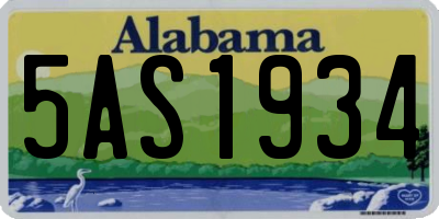 AL license plate 5AS1934