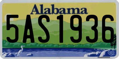 AL license plate 5AS1936