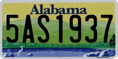 AL license plate 5AS1937
