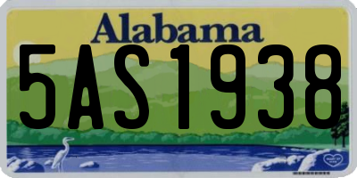 AL license plate 5AS1938