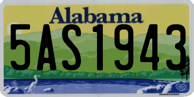 AL license plate 5AS1943