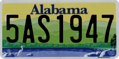 AL license plate 5AS1947