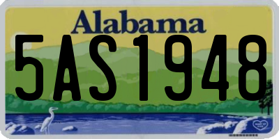 AL license plate 5AS1948