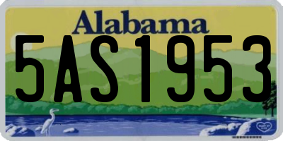 AL license plate 5AS1953