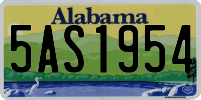 AL license plate 5AS1954